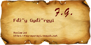 Fáy Györgyi névjegykártya