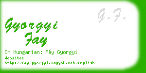 gyorgyi fay business card